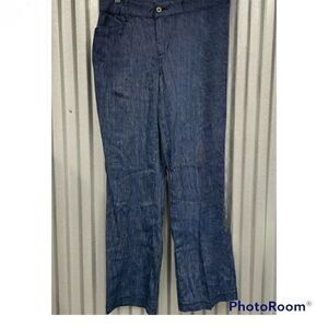NYDJ Woman’s Blue Aguastripe Trouser Pants NWOT. 18W